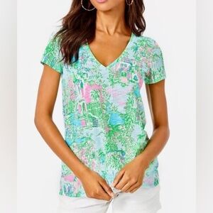 Lilly Pulitzer Palm Beach V Neck T Shirt